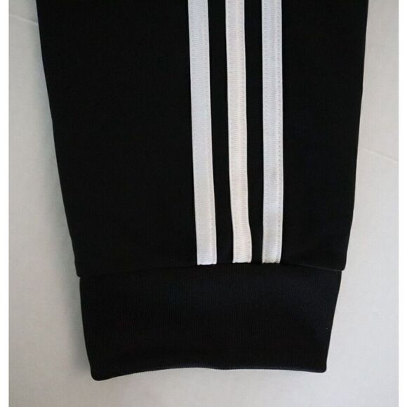 adidas 952125 Big Boys Sz XL (18/20) Black/White 3-Stripe Fleece Jogger Pants - Picture 5 of 9